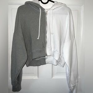 Hollister cropped zip up hoodie